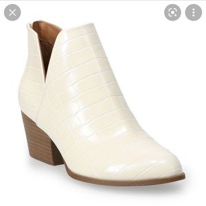 SO Barb Croc Ankle Boots